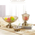 New classical Europe household soft adornment glass vase sitting room crystal fruit tray setting study ashtray decoration