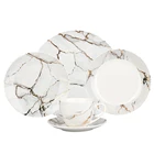 Home decor Gold Printed Marble Bone China Dinnerware Set for home