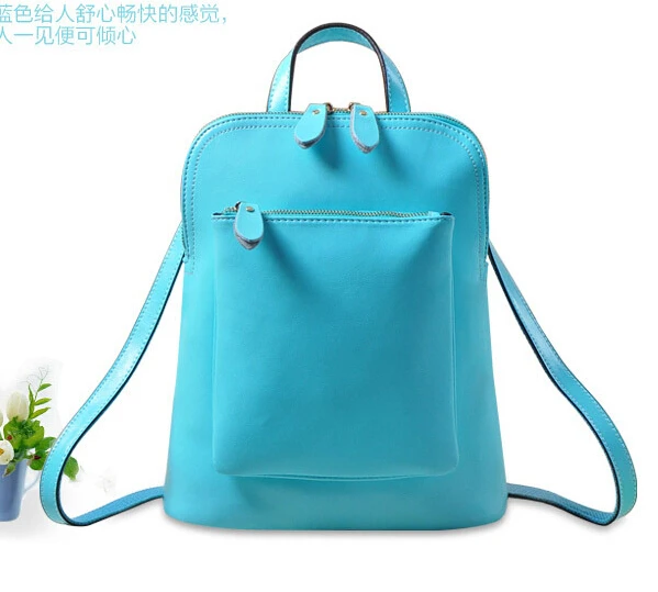 High Quality 2015 New Arrivals 100% Genuine Leather Backpack Brands Bags Sweet Bag Women Backpack Colorful Sweet School Backpack