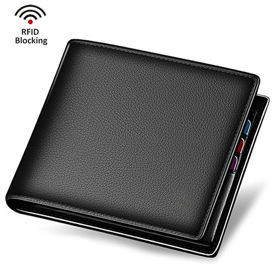 Wholesale RFID Blocking Mens Leather Card Holder Minimalist Mini Bifold Card Holder Wallet with ID Window, Black or cuatomized 
Wholesale RFID Blocking Mens Leather Card Holder Minimalist Mini Bifold Card Holder Wallet with ID Window, Black or cuatomized