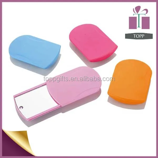 promotion makeup compact small plastic led light mirror
