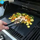 Food-grade black reusable heat resistant fireproof PTFE grill mat bbq