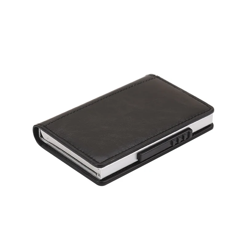 Stainless Steel PU leather Silking Card holder wallet with button, Black , brown or customized
Stainless Steel PU leather Silking Card holder wallet with button, Black , brown or customized