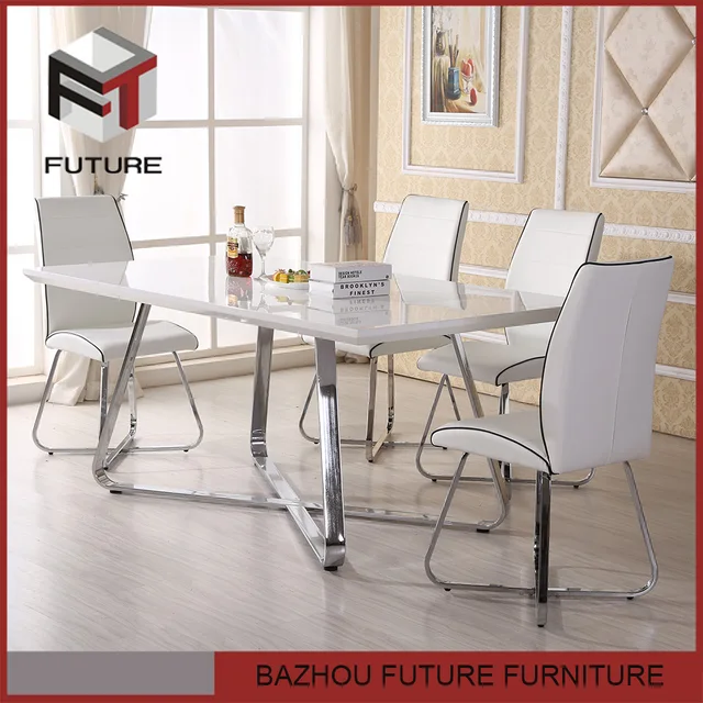 Modern White Dinning Table And Chair Dining Set