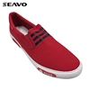 SEAVO women wholesale cheap fashion slip-on red canvas vulcanized shoes