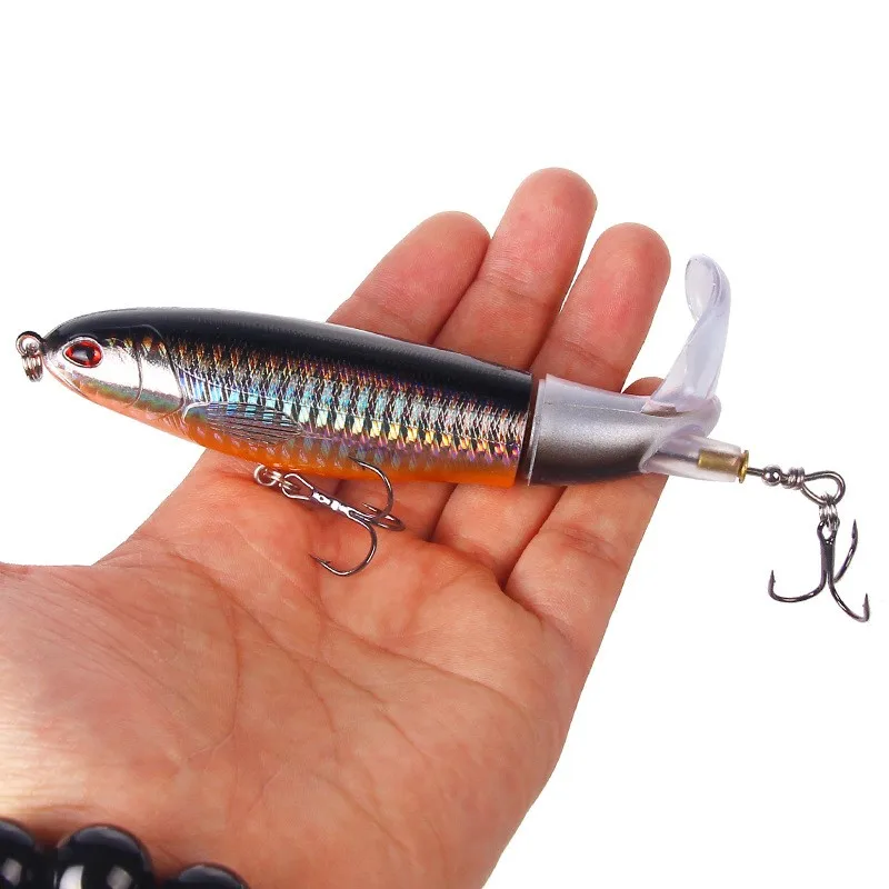 35g 14cm Whopper Popper Fishing Lure Artificial Bait Soft Rotating Tail