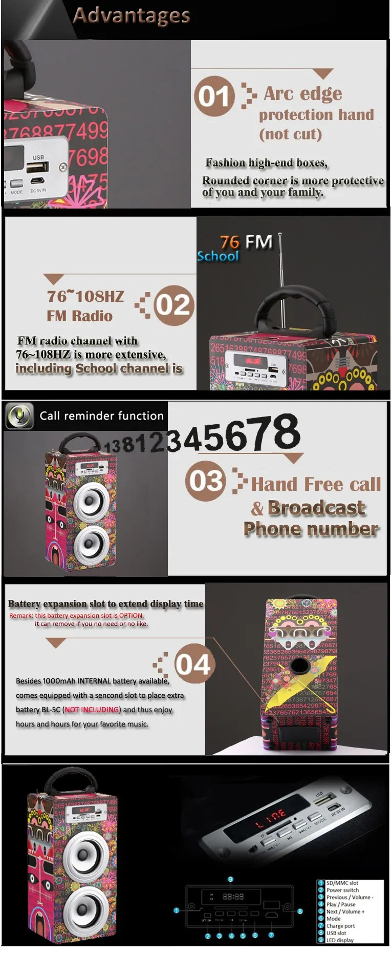 Outdoor BBQ radio fm wireless speaker system - ANKUX.COM