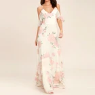 Factory OEM ODM service customizable summer floral dress,2018 summer china ivory maxi floral dresses
