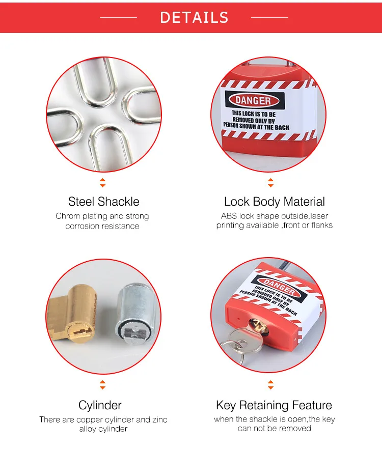 BOSHI Custom Color Abs Lock Shape Security Padlock Safety Padlock