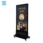 Mobile portable outdoor stand signage led floorstanding standalone coffee shop signage