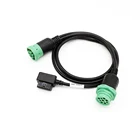J1939 9Pin male to female & 16Pin OBD2 female Y splitter cables heavy duty truck vehicle diagnostic cable