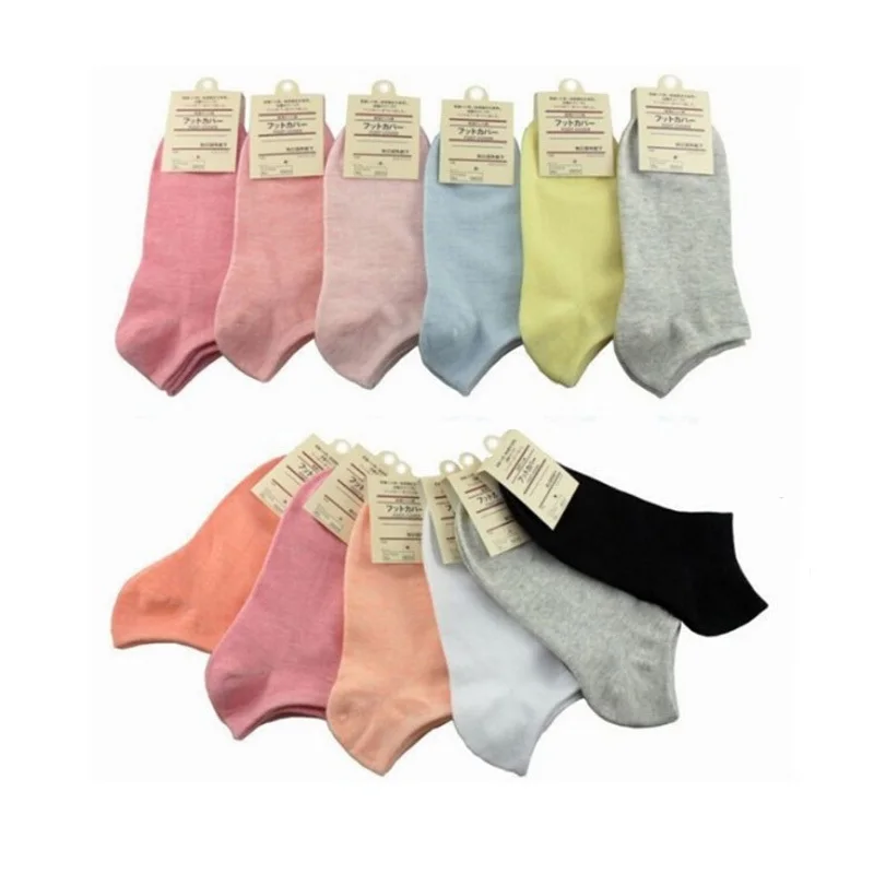 New 2015 Summer Women Socks Sport Pure Color Candy Colors Sweet Women Breathable Socks Cotton Women's 5pair/lot High Quality