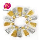 2018 Customized 3mm mini metallic gold and silver tassel