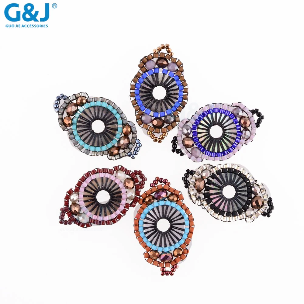 guojie brand wholesale new design decorative colorful oval acrylic beads pendant