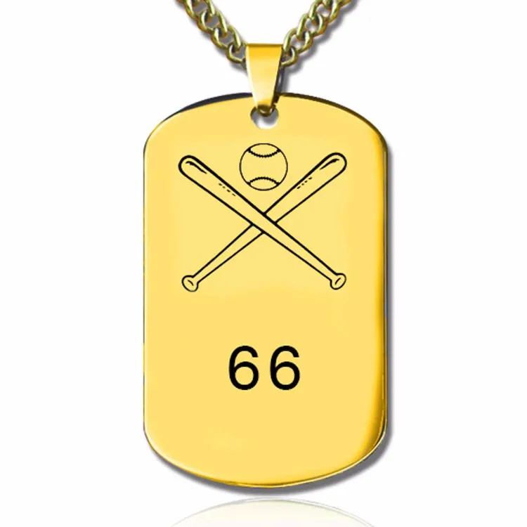 Custom 18K gold plated Stainless steel pendant cross baseball bat cross