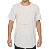 Factory Bulk Men Snow Dot Printed Cotton longline Curved Hem Tall Tee Shirt