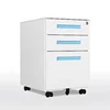 Living room metal mobile pedestal 3 drawer bedside cabinet