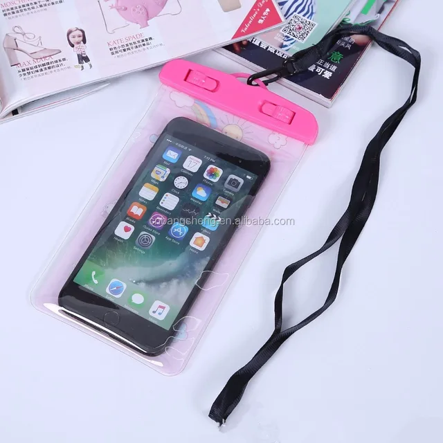 Custom cell phone cases PVC Mobile Phone Waterproof Bag With String