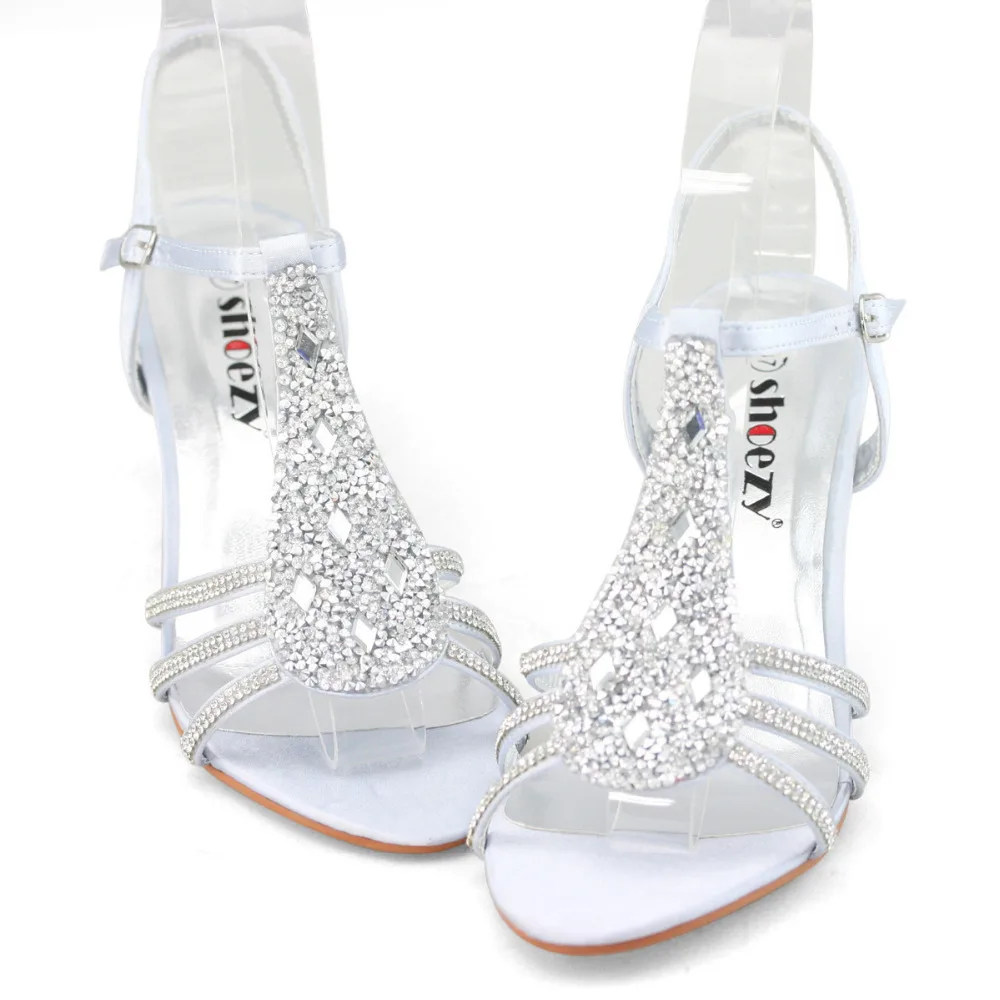 ladies silver mid heel sandals