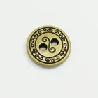 Gold Black 10mm 2-Holes Round Custom Metal Shirt Buttons For Clothing