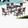 Best price handmade garden rattan dining wicker Patio Restaurant aluminum dining sets outdoor furniture balcony 1 table 6 chairs