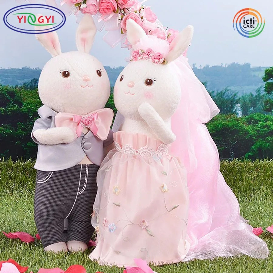 soft stuffed bunny plush wedding rabbit couple toys doll lovers