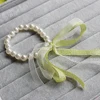 White Faux Pearls Beaded Elastic Bracelet Wrist Ornament for Women