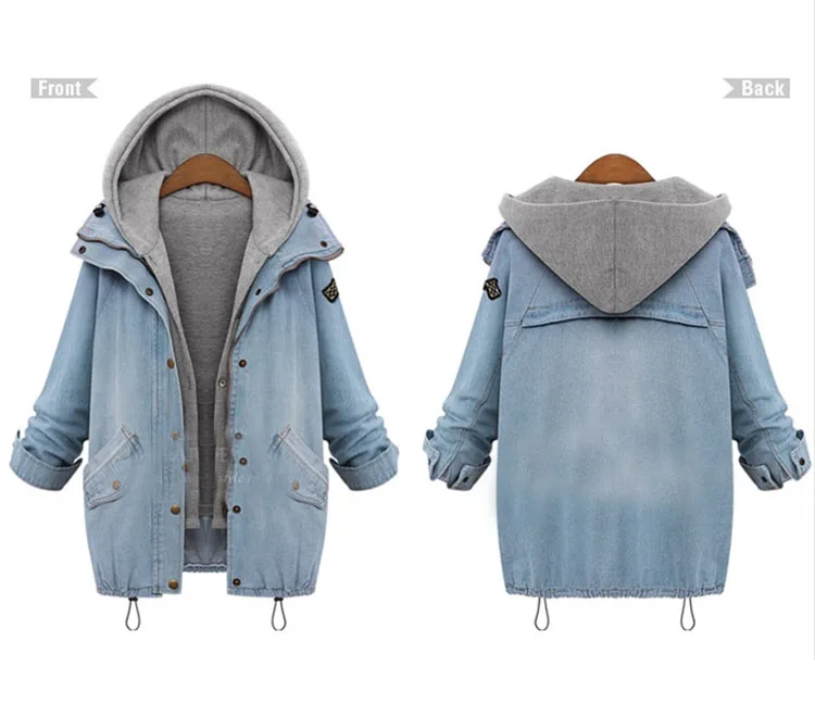 2pcs set women's jackets & coats ladies winter long denim coats hoodie, As pictures show
2pcs set women's jackets & coats ladies winter long denim coats hoodie, As pictures show