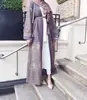 2019 Long Muslim Women Dress Splicing Robes Casual Cardigans Islamic Arab Muslim Kaftan hollow lace embroidered Robes Grown
