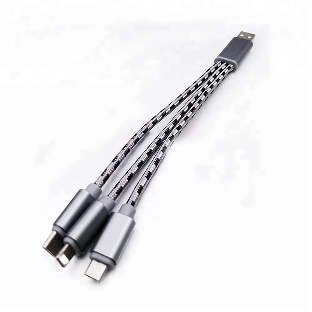 Wholesale Universal Nylon 3 in 1Data USB Cable Fast Charging Cable For Mobile phone - ANKUX.COM