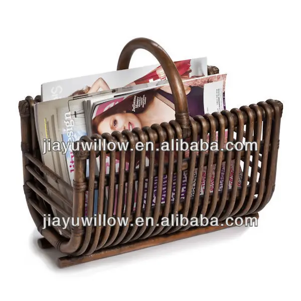 2014 wholesale light wicker magazine basket for storing books