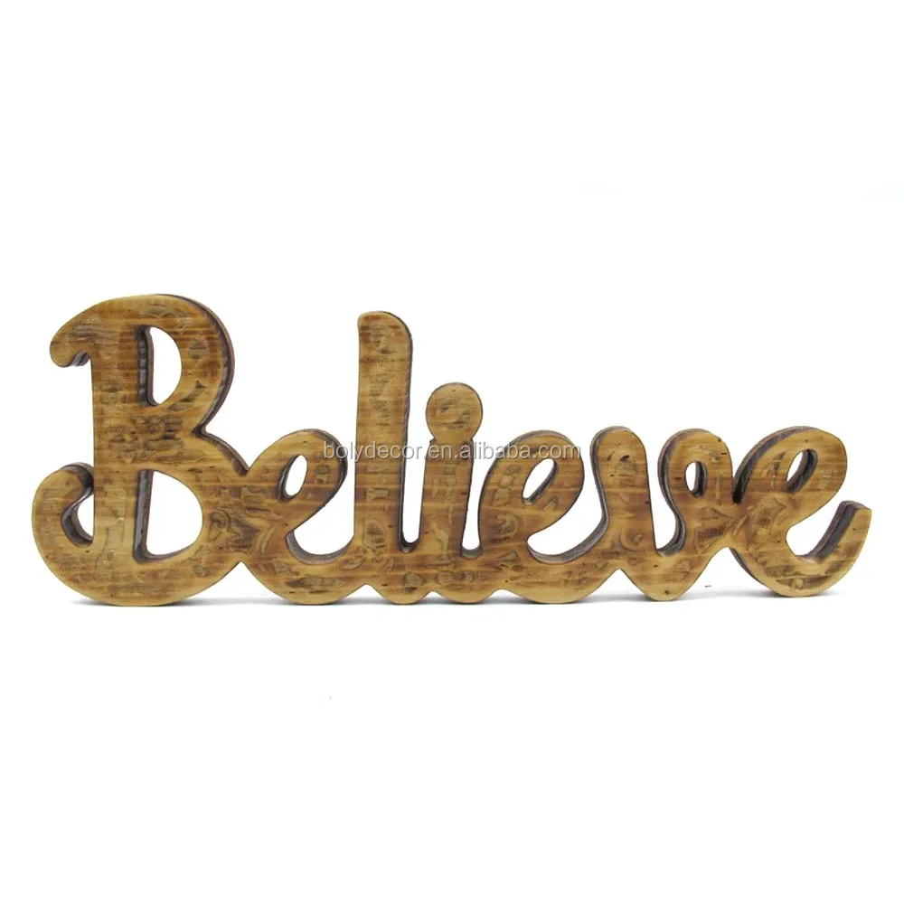 promotion product small wood table carving letters for crafts