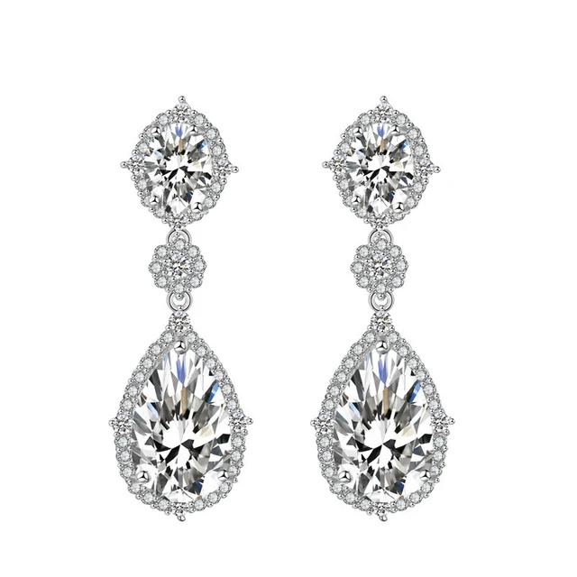 fashion jewelry bridal souvenir gift zircon wedding earrings