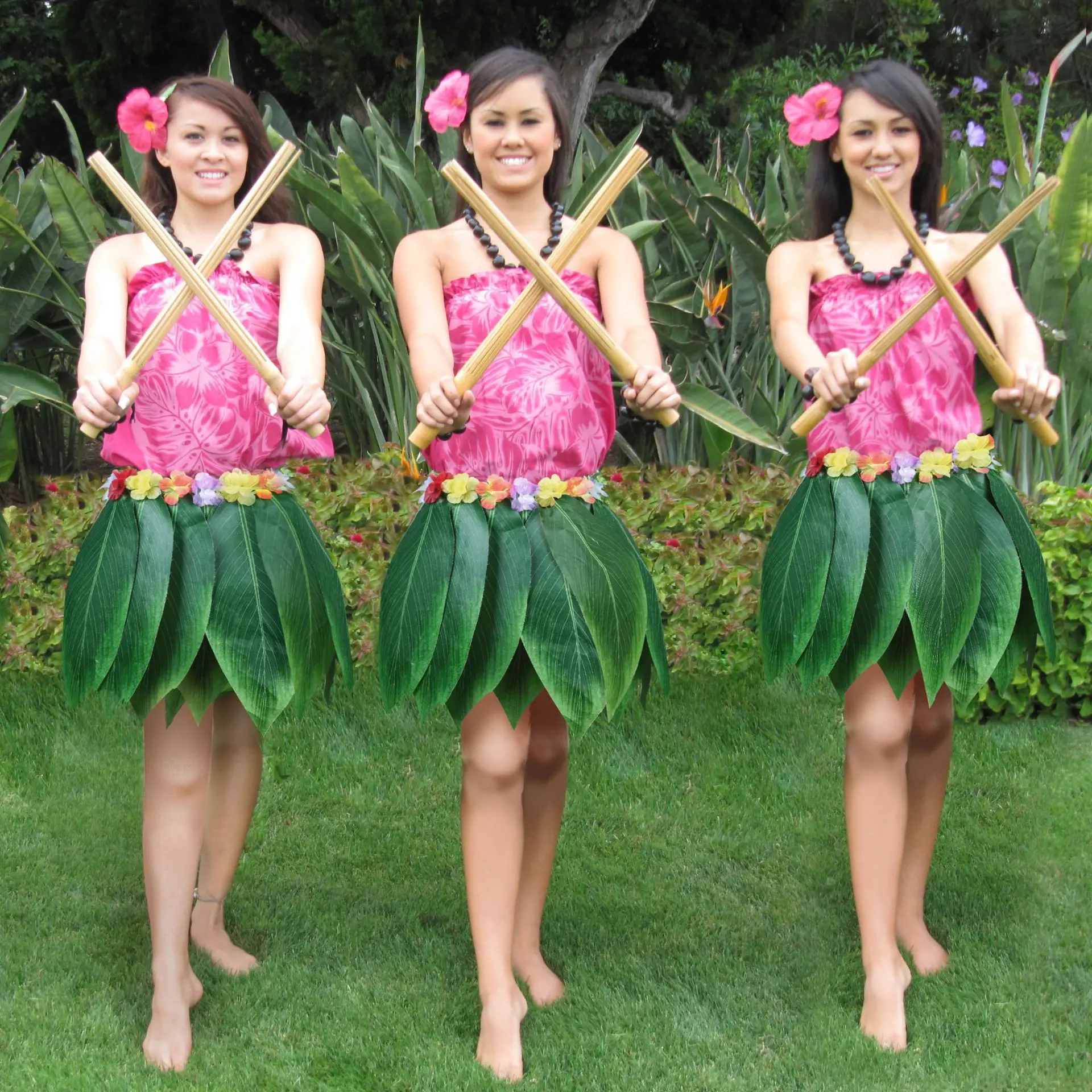 tropical beach party fancy dress hawaiian luau leaf skirt