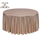 Hot sale rose gold sequin embroidered wedding table cloth
