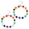 SN1258 7 Chakras Bracelets For Women Nature Stone Sparkling Crystal Bracelets Yoga Healing Balance Beads rosary Bangles