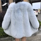 Hot Sale Cheap Chinese Model Genuing Fox Fur Women Long Coat