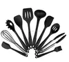 Kitchen Utensils 10pcs Non Stick Black Kitchen Tools And Gadget Wth Spatula Tongs Whisk
