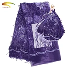 african garment 3d guipure embroidery design velvet blue cord polyester sequin mesh fabric net lace