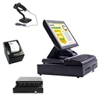 Double monitor 15 inch metal frame pos system for hair salons