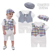 Summer short sleeve baby romper with hat newborn baby clothes