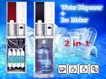 bottom load water dispenser with ice maker