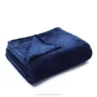 Flannel Fleece Luxury Blanket Washed Blue Throw Lightweight Cozy Plush Microfiber Solid Blanket