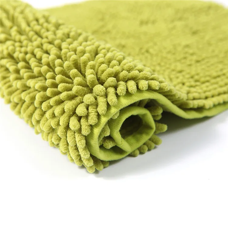 Microfiber Chenille Cheap Soft Cute Non Slip Floor Bathroom Door Rug Hotel Bath Mat