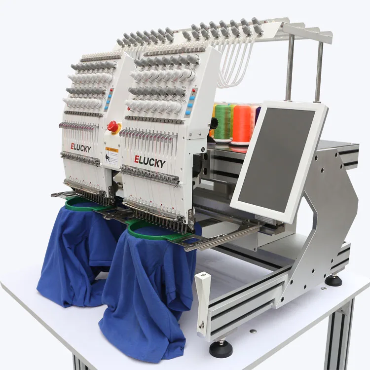 Elucky Two Heads Computerized Embroidery Machine 1000 Spm For Sale