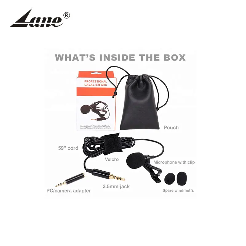 Free Sample Wireless Lavalier Microphone, Black
Free Sample Wireless Lavalier Microphone, Black