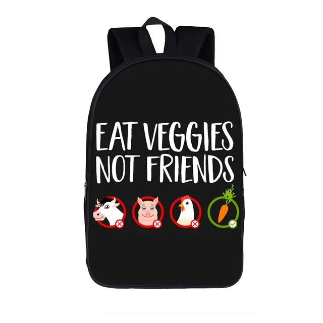 Fashion Backpack Funny FRIEND NOT FOOD Vegan Pattern Knapsack 16 Inches School Bag Travel Bags, Black with graphic prints
Fashion Backpack Funny FRIEND NOT FOOD Vegan Pattern Knapsack 16 Inches School Bag Travel Bags, Black with graphic prints