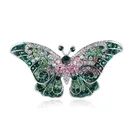 High Quality Green Crystal Butterfly Brooch Custom Rhinestone Butterfly Brooch Lapel Pin