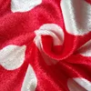 Modern style printed circle pattern contemporary red panne silk velvet