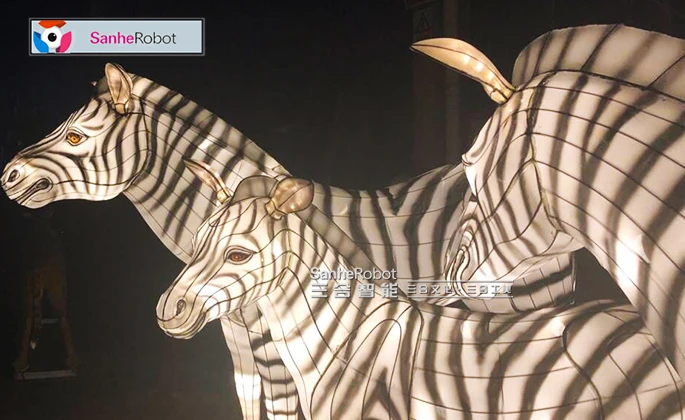 High Quality Chinese Festival Animal Zebra Silk Lanterns